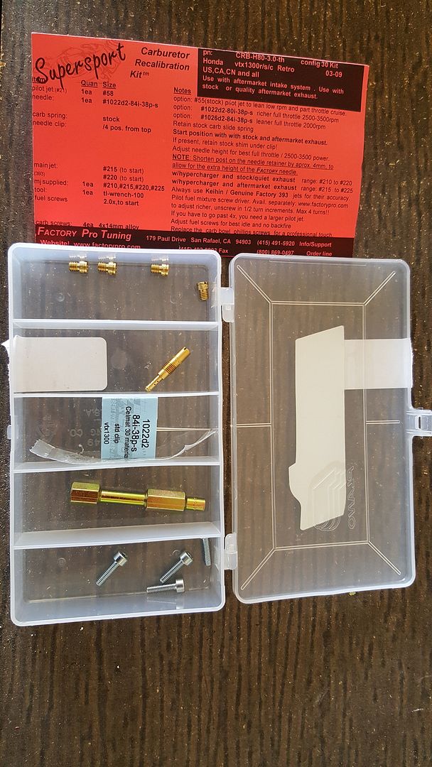 Factory Pro Stage 3 jet kit Honda VTX 1300 / VTX 1800 Motorcycles Forum